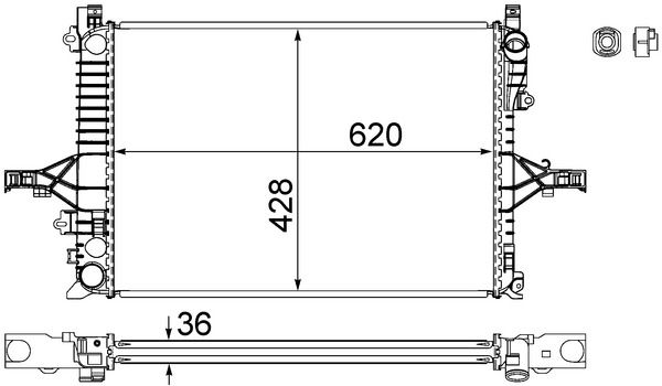 Kühler, Motorkühlung MAHLE CR1546000S