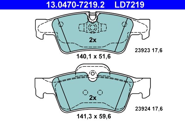 Bremsbelagsatz, Scheibenbremse ATE 13.0470-7219.2