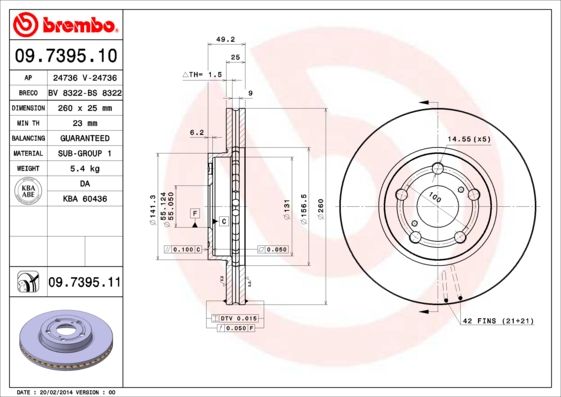 Bremsscheibe BREMBO 09.7395.11