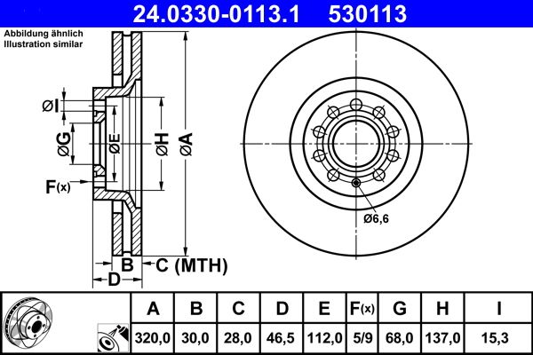 Bremsscheibe ATE 24.0330-0113.1
