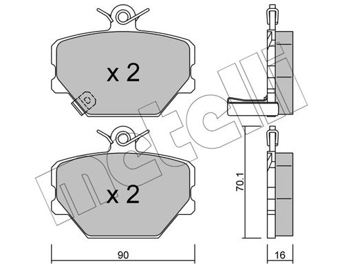 Bremsbelagsatz, Scheibenbremse METELLI 22-0341-0