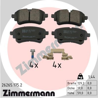 Bremsbelagsatz Bremsbeläge ZIMMERMANN 26265.175.2