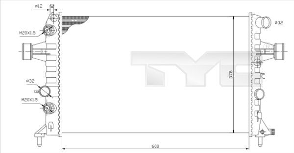 Kühler, Motorkühlung TYC 725-0006