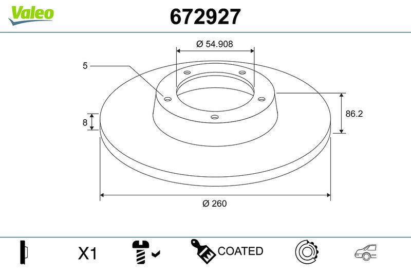 Bremsscheibe VALEO 672927