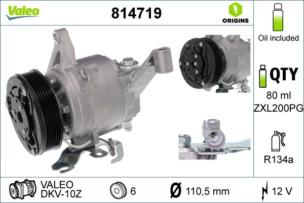 Kompressor, Klimaanlage VALEO 814719