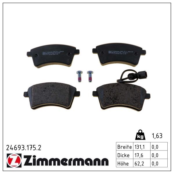 Bremsbelagsatz, Scheibenbremse ZIMMERMANN 24693.175.2