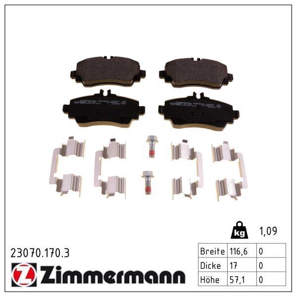 Bremsbelagsatz, Scheibenbremse ZIMMERMANN 23070.170.3