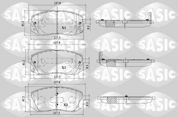 Bremsbelagsatz, Scheibenbremse SASIC 6216157