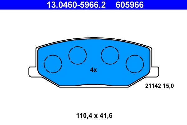Bremsbelagsatz, Scheibenbremse ATE 13.0460-5966.2