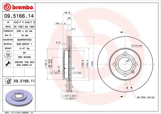 Bremsscheibe BREMBO 09.5166.11
