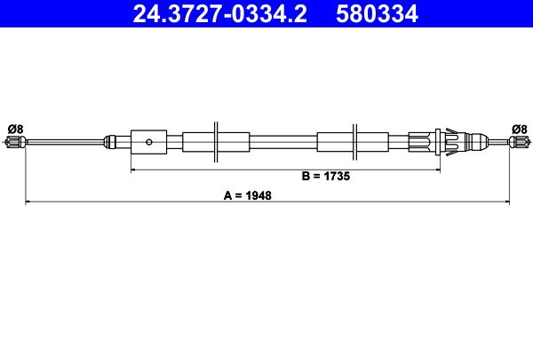 Seilzug, Feststellbremse ATE 24.3727-0334.2