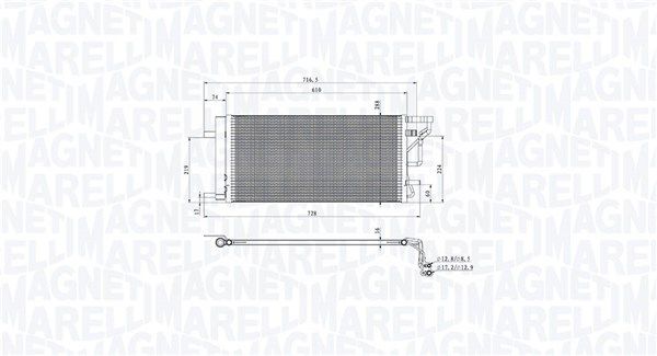 Klimakondensator Klimakühler MAGNETI MARELLI 350203105200