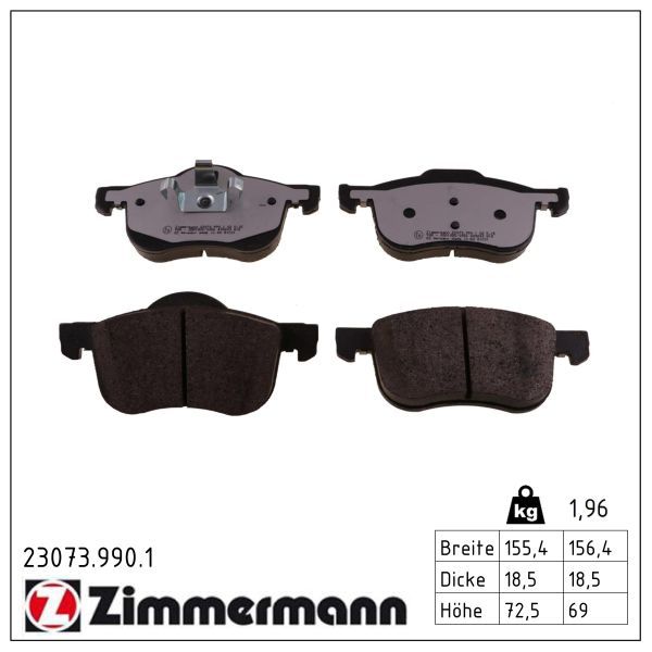 Bremsbelagsatz, Scheibenbremse ZIMMERMANN 23073.990.1