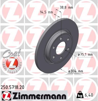Bremsscheibe ZIMMERMANN 250.5718.20