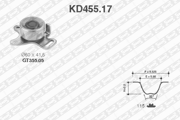 Zahnriemensatz SNR KD455.17