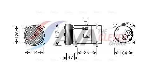 Kompressor, Klimaanlage AVA QUALITY COOLING PEAK066