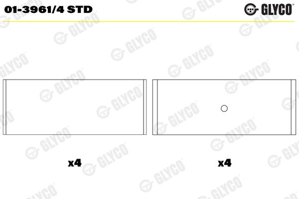 Pleuellager GLYCO 01-3961/4STD