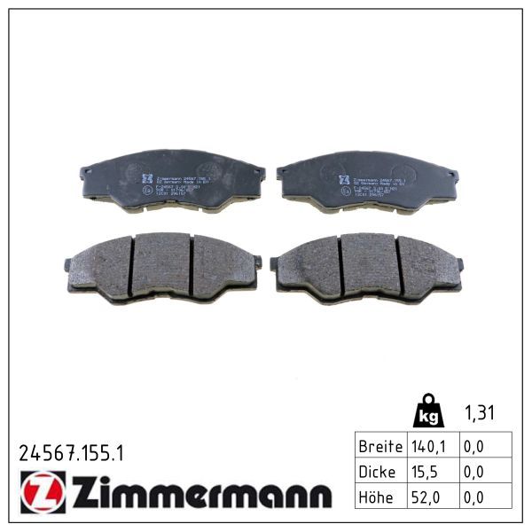 Bremsbelagsatz, Scheibenbremse ZIMMERMANN 24567.155.1