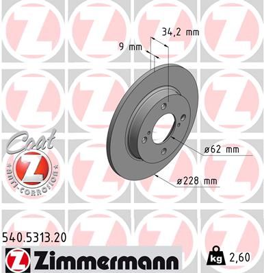 Bremsscheibe ZIMMERMANN 540.5313.20
