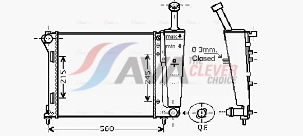 Kühler, Motorkühlung AVA QUALITY COOLING FT2404