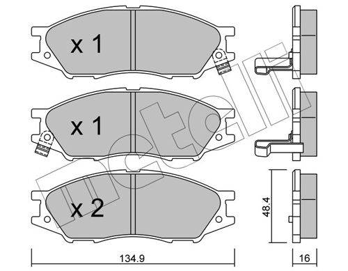 Bremsbelagsatz, Scheibenbremse METELLI 22-0810-0