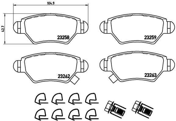 Bremsbelagsatz, Scheibenbremse BREMBO P 59 031