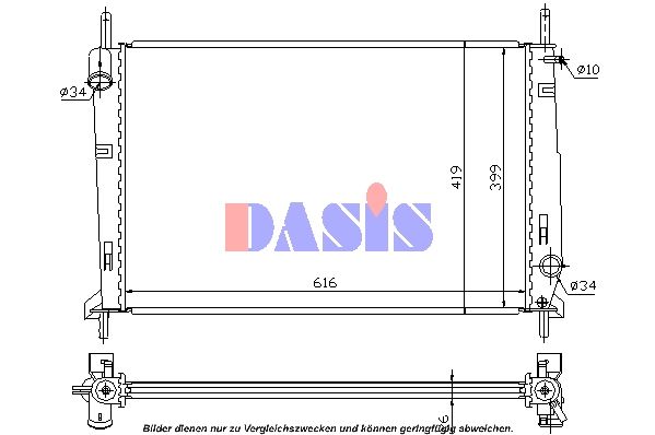 Kühler, Motorkühlung AKS DASIS 091580N
