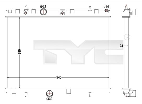 Kühler, Motorkühlung TYC 726-0019-r