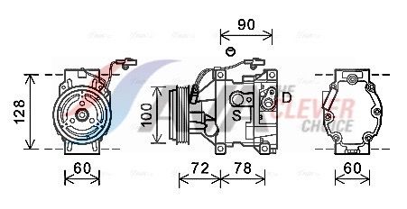 Kompressor, Klimaanlage AVA QUALITY COOLING MZK253
