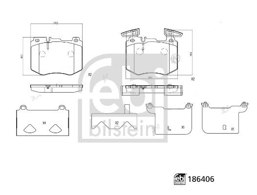 Bremsbelagsatz Bremsbeläge FEBI BILSTEIN 186406