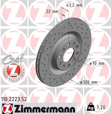 Bremsscheibe ZIMMERMANN 110.2223.52