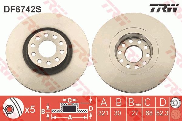 Bremsscheibe TRW DF6742S
