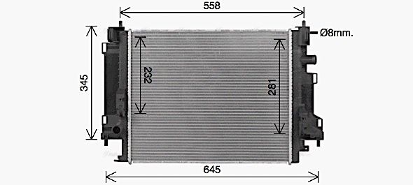 Kühler, Motorkühlung AVA QUALITY COOLING rt2658