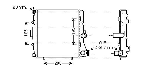 Kühler, Motorkühlung AVA QUALITY COOLING pr2054