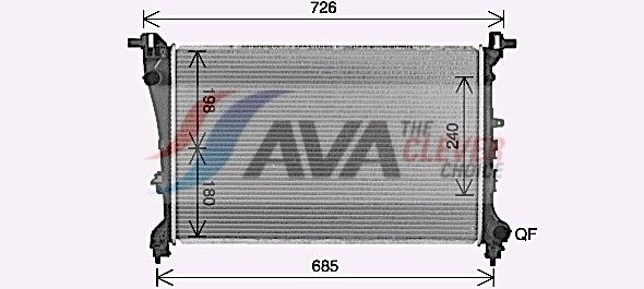Kühler, Motorkühlung AVA QUALITY COOLING FT2472