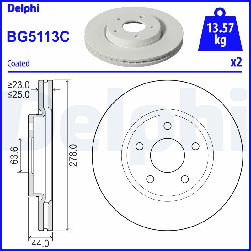 Bremsscheibe DELPHI BG5113C