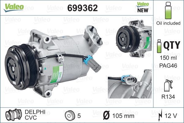 Kompressor, Klimaanlage VALEO 699362