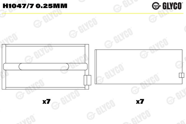 Kurbelwellenlager GLYCO H1047/70.25MM