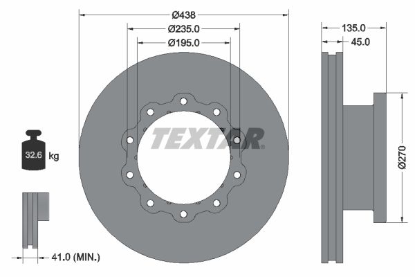 Bremsscheibe TEXTAR 93058200