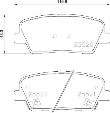 Bremsbelagsatz, Scheibenbremse BREMBO P 30 104