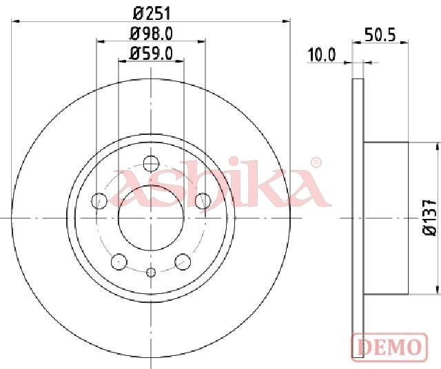 Bremsscheibe ASHIKA 61-00-0202C