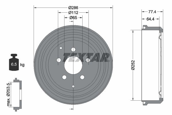 Bremstrommel TEXTAR 94048300