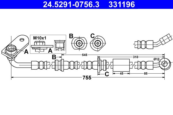 Bremsschlauch ATE 24.5291-0756.3