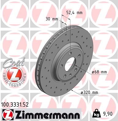 Bremsscheibe ZIMMERMANN 100.3331.52
