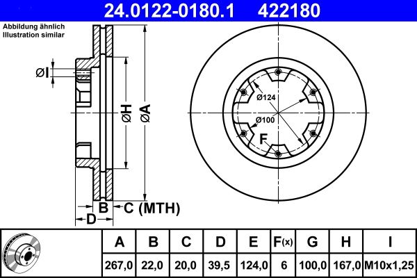 Bremsscheibe ATE 24.0122-0180.1