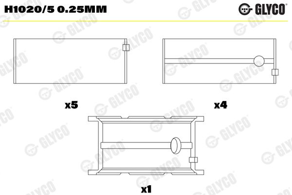 Kurbelwellenlager GLYCO H1020/50.25MM