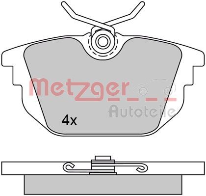 Bremsbelagsatz, Scheibenbremse METZGER 1170497