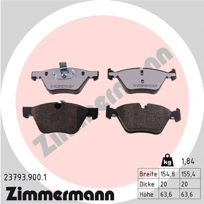 Bremsbelagsatz Bremsbeläge ZIMMERMANN 23793.900.1