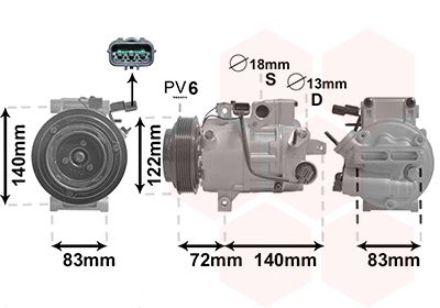 Kompressor, Klimaanlage VAN WEZEL 8201K705