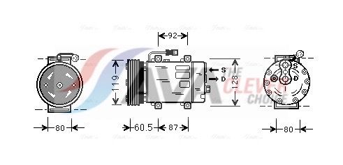 Kompressor, Klimaanlage AVA QUALITY COOLING VOAK101